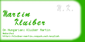 martin kluiber business card